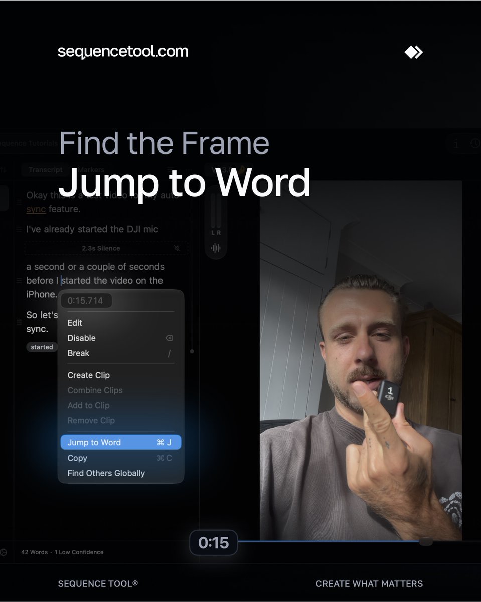 No need to scrub, just Jump to Word.

 https://t.co/h0c0MnL9VG
