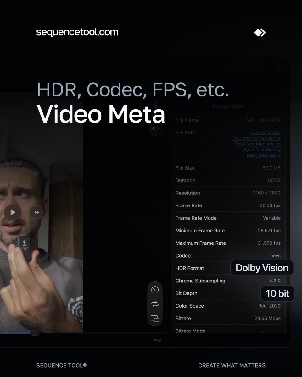 The details you need, are always there - metadata for video and audio.

 https://t.co/IGtEY636W9