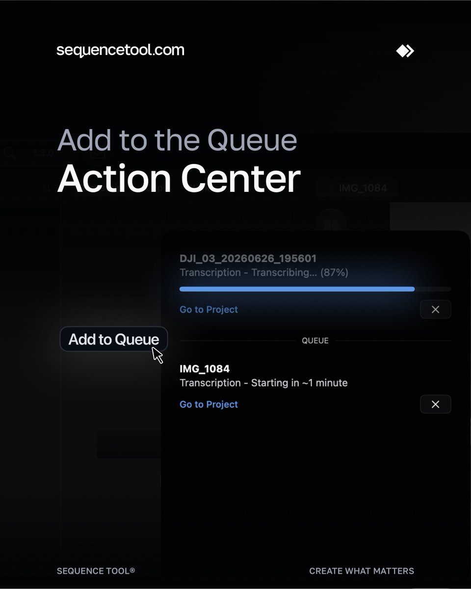 Long running tasks get added the queue, freeing you up to work on something else.

 https://t.co/3GfXayT1YT