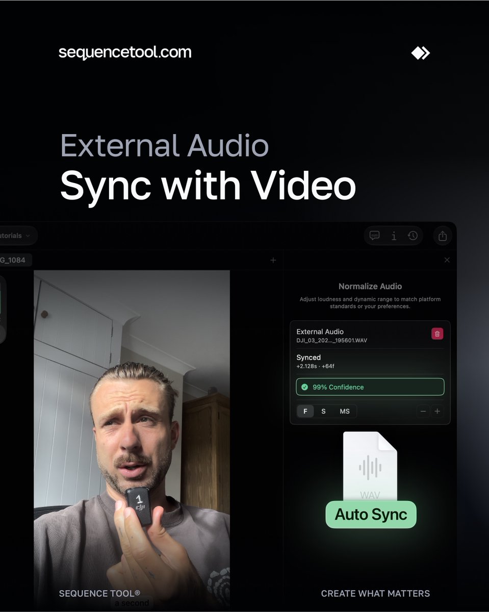 Record audio externally? no problem. In the upcoming release (1.3.0) Auto Sync is here!

 https://t.co/cYBUtye06Q